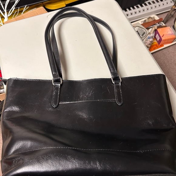 Patricia Nash Milana Black Leather Tote Shoulder Bag with Tassels - Picture 14 of 14